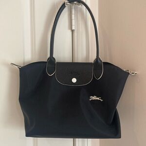 Le Pliage black classic shopping tote purse